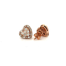Load image into Gallery viewer, 14k Rose Gold and Diamond Heart Earrings + Twin Heart Ring (Thanksgiving Day Special)