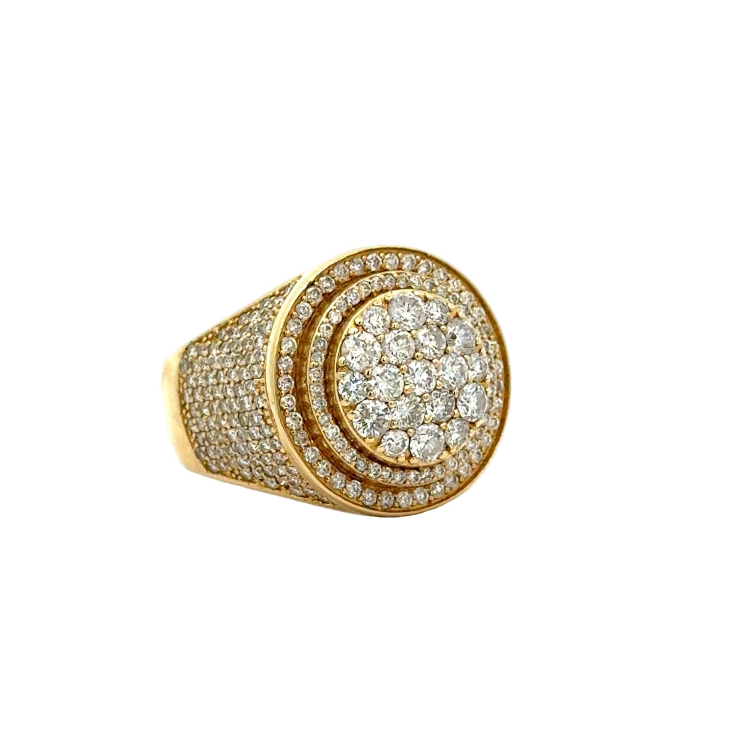 14k yellow gold and diamond Men`s Ring + Earrings