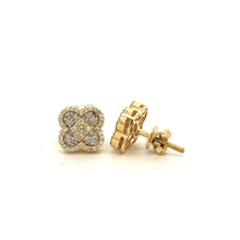 Load image into Gallery viewer, Two-tone gold and Diamond Clover Bracelet + Yellow Gold and Diamond GIFT Earrings (Thanksgiving Day Special)