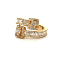 Load image into Gallery viewer, 14k Yellow Gold and Diamond Twin Square Ring