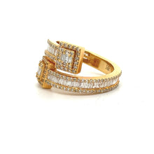Load image into Gallery viewer, 14k Yellow Gold and Diamond Twin Square Ring