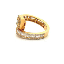 Load image into Gallery viewer, 14k Yellow Gold and Diamond Twin Square Ring
