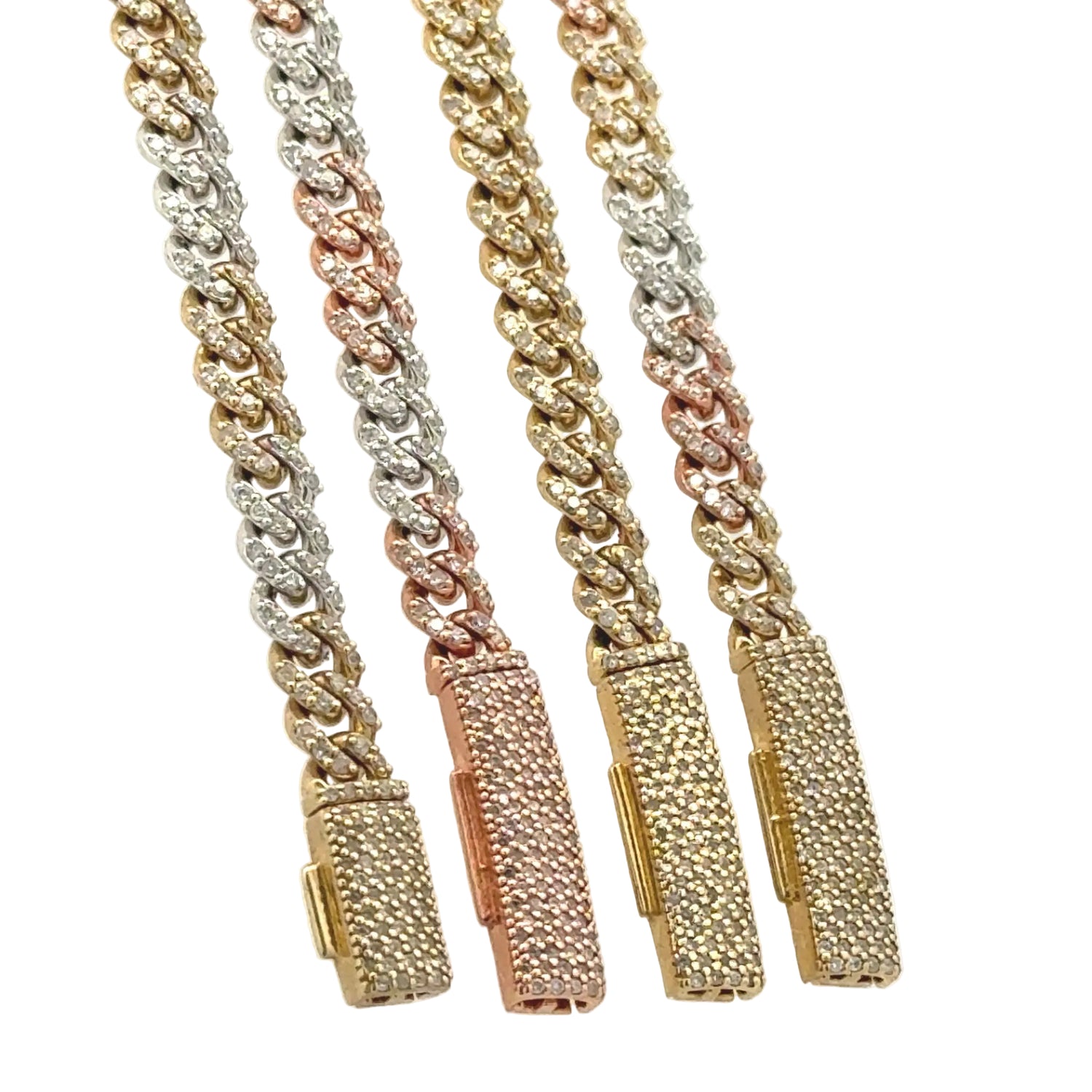 Gold and Diamond 5mm Miami Cuban Bracelet (solid, box clasp)