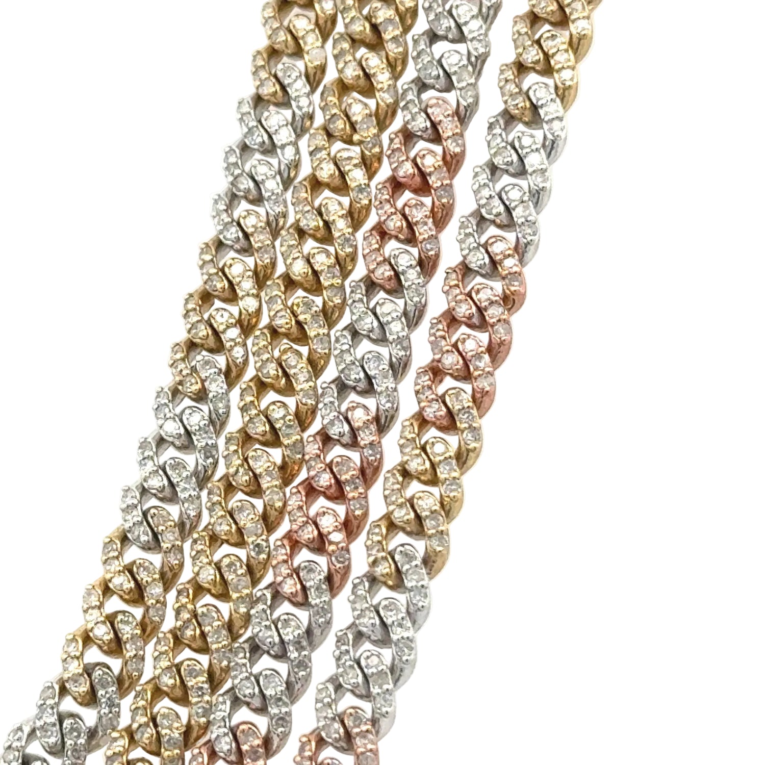 Gold and Diamond 5mm Miami Cuban Bracelet (solid, box clasp)