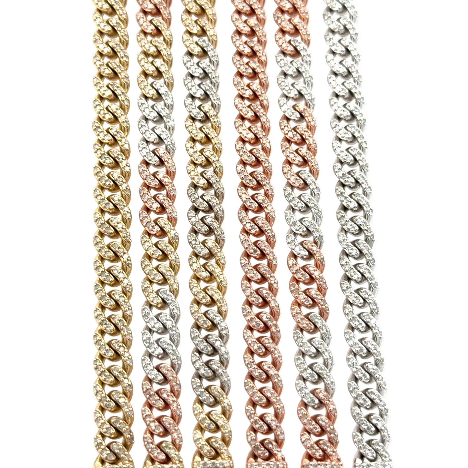 Gold and Diamond 6mm Miami Cuban Bracelet (solid, box clasp)