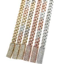 Load image into Gallery viewer, Gold and Diamond 6MM Miami Cuban Link Chain with Round Diamond (box clasp)