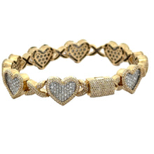 Load image into Gallery viewer, Yellow Gold and Diamond Heart Bracelet (VALENTINE`S DAY SPECIAL)