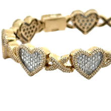 Load image into Gallery viewer, Yellow Gold and Diamond Heart Bracelet (VALENTINE`S DAY SPECIAL)
