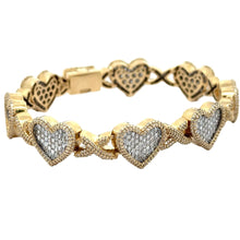 Load image into Gallery viewer, Yellow Gold and Diamond Heart Bracelet (VALENTINE`S DAY SPECIAL)
