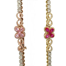 Load image into Gallery viewer, Gold and Diamond Butterfly Bracelet (multicolored stones, choose your color)