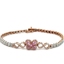 Load image into Gallery viewer, Gold and Diamond Butterfly Bracelet (multicolored stones, choose your color)