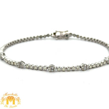 Load image into Gallery viewer, 14k white gold and diamond Fancy Tennis Bracelet