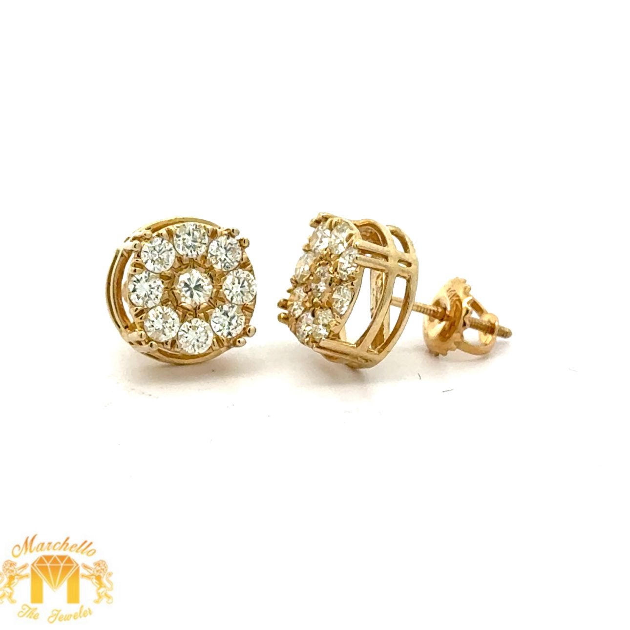 14k yellow gold and diamond Earrings
