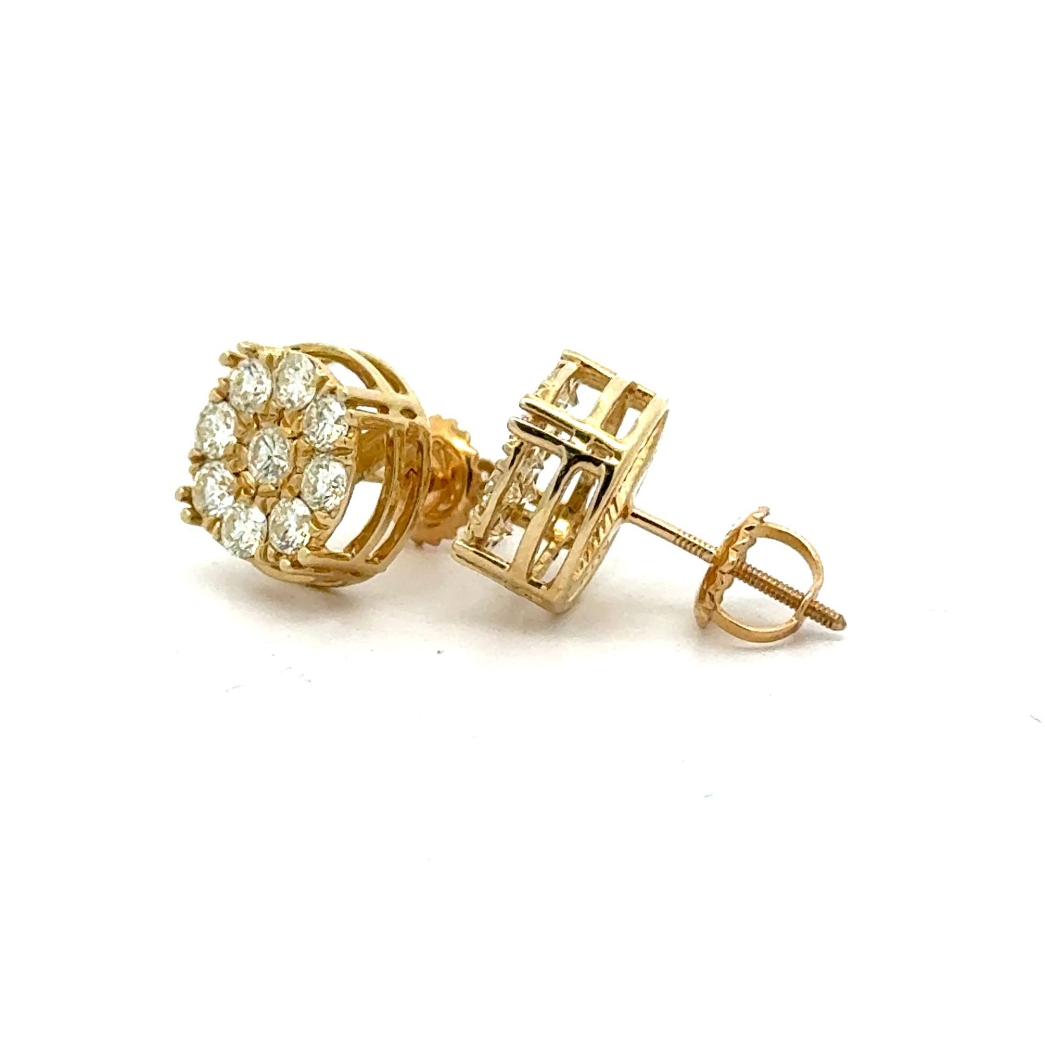 14k yellow gold and diamond Earrings