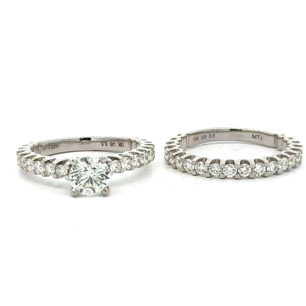 18k white gold and diamond 2-piece set Engagement Ring