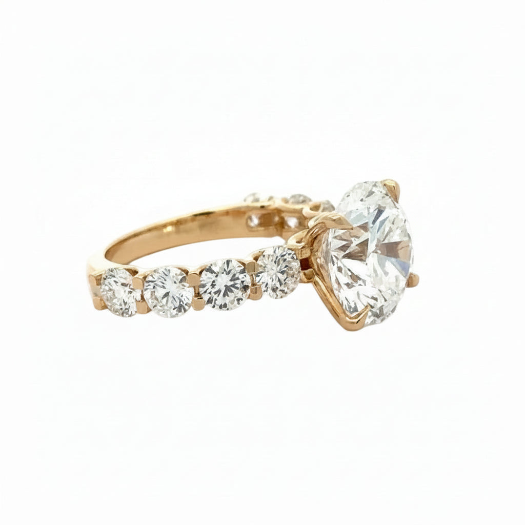 14k yellow gold and lab diamond Engagement Ring
