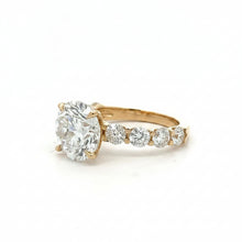 Load image into Gallery viewer, 14k yellow gold and lab diamond Engagement Ring