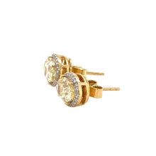 Load image into Gallery viewer, 14k yellow gold and diamond Fancy Oval Shape Earrings