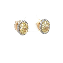Load image into Gallery viewer, 14k yellow gold and diamond Fancy Oval Shape Earrings