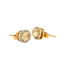 Load image into Gallery viewer, 14k yellow gold and diamond Fancy Oval Shape Earrings