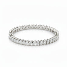 Load image into Gallery viewer, 14k white gold and diamond Fancy Bracelet with marquise diamond