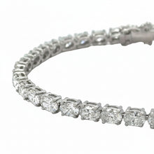 Load image into Gallery viewer, 14k white gold and diamond Fancy Bracelet with oval diamond