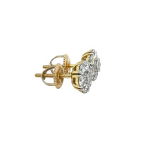 Load image into Gallery viewer, Yellow Gold and Lab diamond Flower Earrings