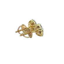 Load image into Gallery viewer, Yellow Gold and Lab diamond Flower Earrings
