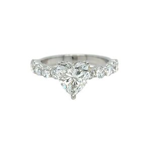14k white gold and lab diamond Heart Engagement Ring