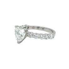 Load image into Gallery viewer, 14k white gold and lab diamond Heart Engagement Ring
