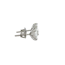 Load image into Gallery viewer, 14k white gold lab princess cut stud earrings