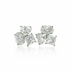 14k white gold and lab multi-shape diamonds.