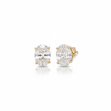 Load image into Gallery viewer, 14k Yellow gold and lab earrings