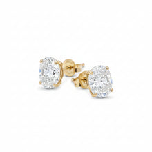 Load image into Gallery viewer, 14k Yellow gold and lab earrings