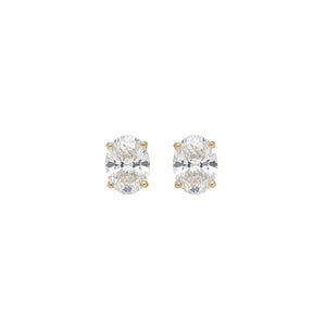 14k Yellow gold and lab earrings