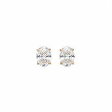 Load image into Gallery viewer, 14k Yellow gold and lab earrings