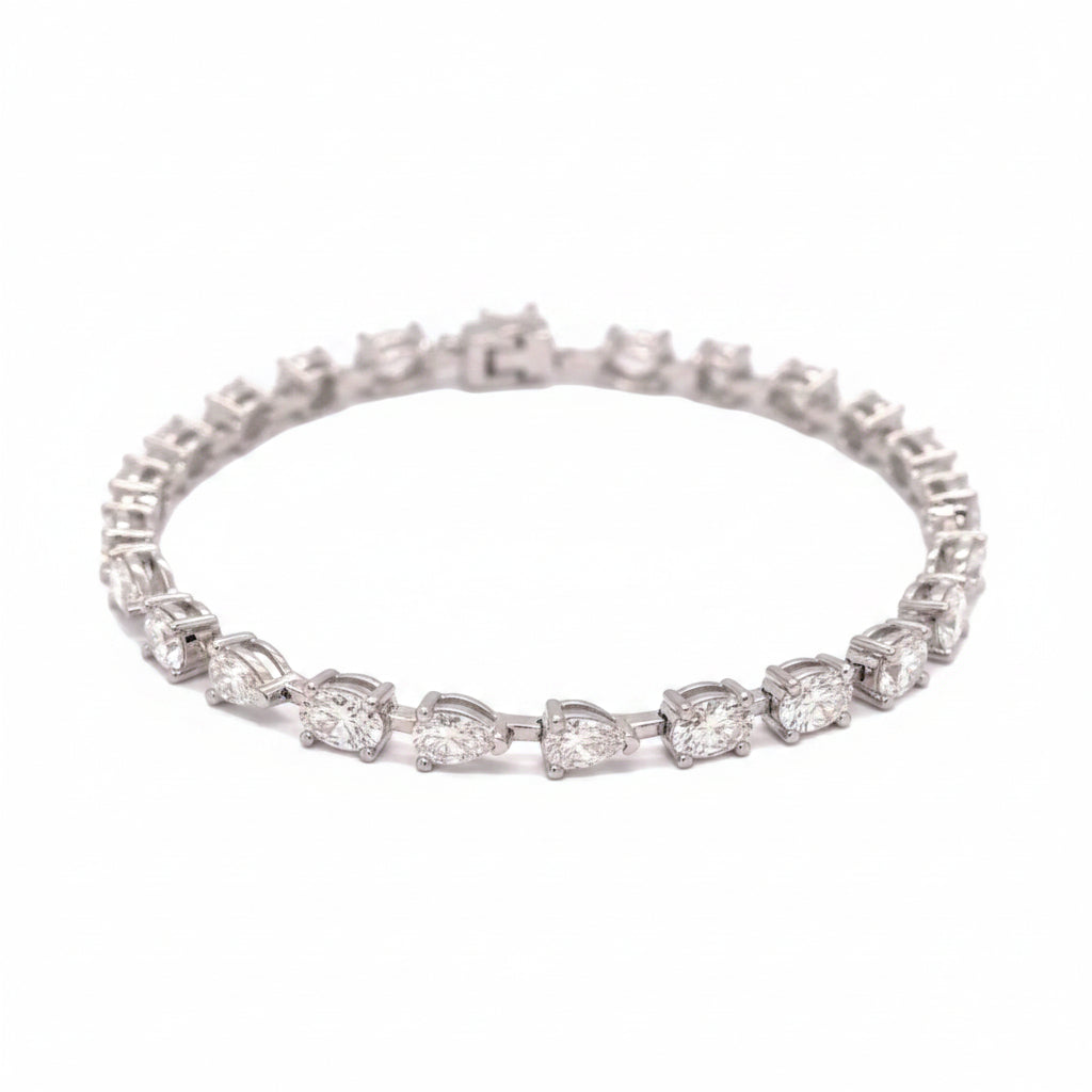 14k White Gold and Lab Diamond Bracelet.