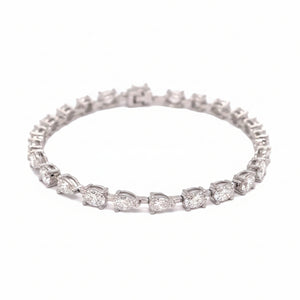 14k White Gold and Lab Diamond Bracelet.