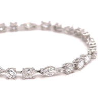 Load image into Gallery viewer, 14k White Gold and Lab Diamond Bracelet.
