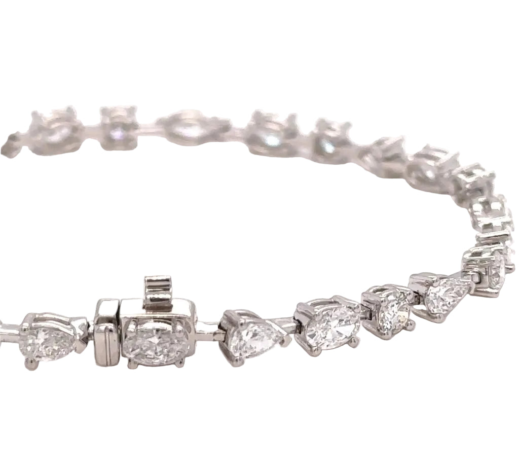 14k White Gold and Lab Diamond Bracelet.