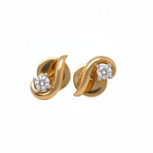 Load image into Gallery viewer, 18k yellow gold and natural diamond earrings.