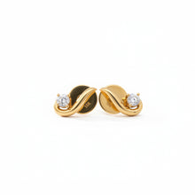 Load image into Gallery viewer, 18k yellow gold and natural diamond earrings.