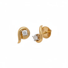 Load image into Gallery viewer, 18k yellow gold and natural diamond earrings.