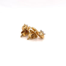 Load image into Gallery viewer, 18k yellow gold and natural diamond earrings.