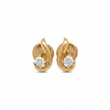 Load image into Gallery viewer, 18k yellow gold and natural diamond earrings.