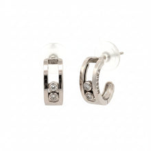Load image into Gallery viewer, 18k white gold and natural diamonds earring.