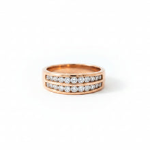 Load image into Gallery viewer, 14k Rose gold and round Natural diamonds Men's Wedding band.