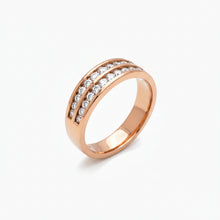 Load image into Gallery viewer, 14k Rose gold and round Natural diamonds Men's Wedding band.