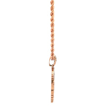 Load image into Gallery viewer, 14k rose gold and natural diamonds Jesus head pendant and Rose gold rope chain.