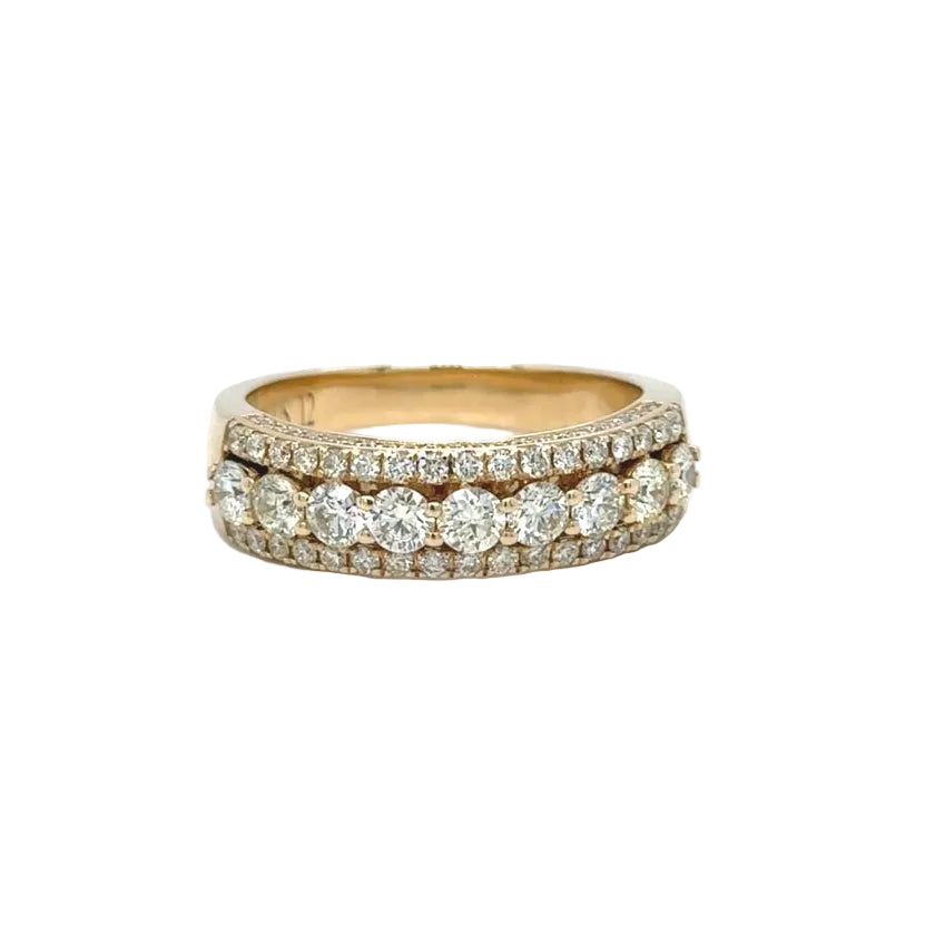 14k gold and Natural Round Diamonds Wedding band.(Choose your color)